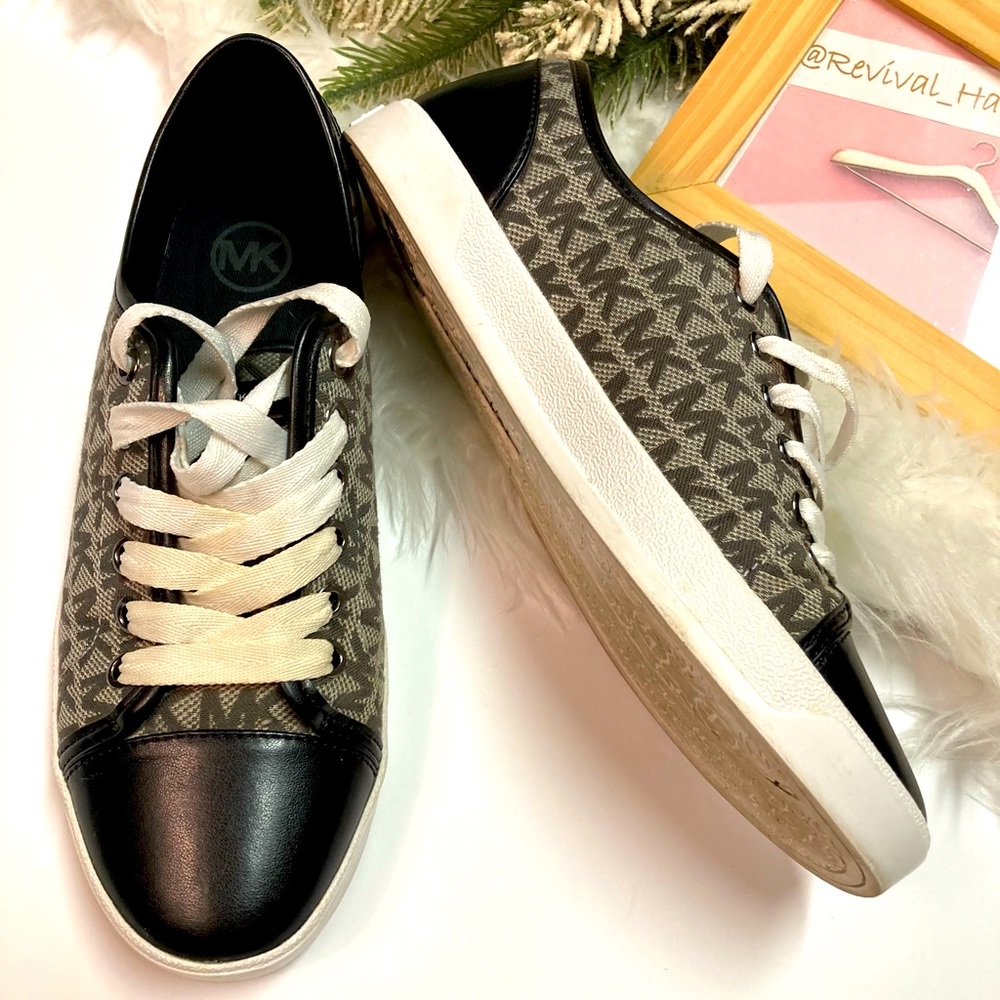Michael Kors MK City Monogrammed Canvas Leather Logo Women’s Sneaker Size 7.5